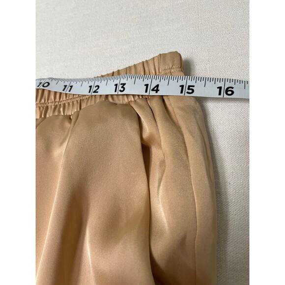 Ramy Brook Tad Cropped Pant Buttercream Satin Joggers pockets Size L - Picture 6 of 10